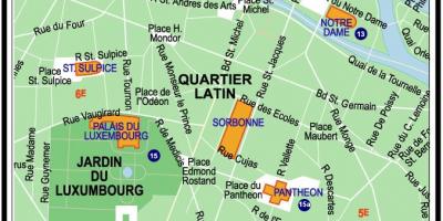 Harta cartierului Latin din Paris