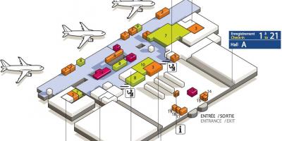 Harta CDG aeroport terminal 3