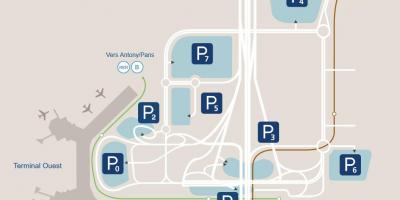 Harta de aeroportul Orly parcare