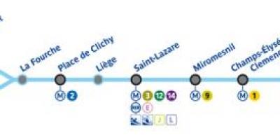 Hartă de metrou din Paris linia 13