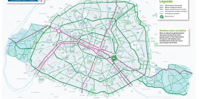 Print age threaten Paris Bicicleta hartă. Tot Parisul Biciclete hărți.