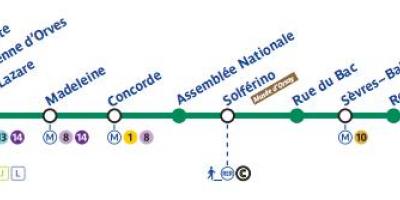 Harta Paris linia de metrou 12