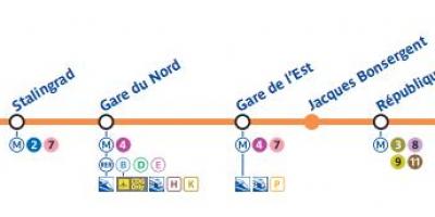 Harta Paris linia de metrou 5